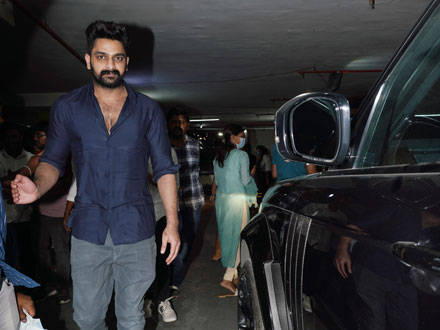 Naga shaurya at theater in Hyderabad